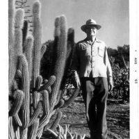 A black and white photograph of Howard Gates who founded the Gates Cactus and Succulent Society in 1959